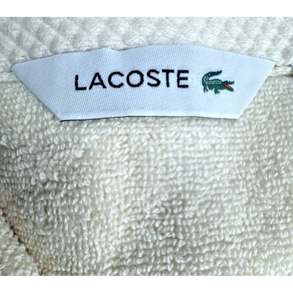 Lacoste Home Supima‎ Cotton Hand Towels, Heritage Chalk, Luxury Set of 2
